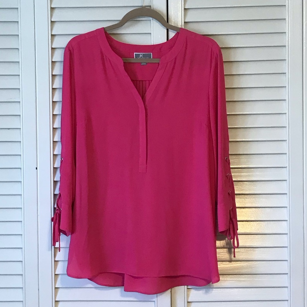 JM Collection Vibrant Pink Blouse